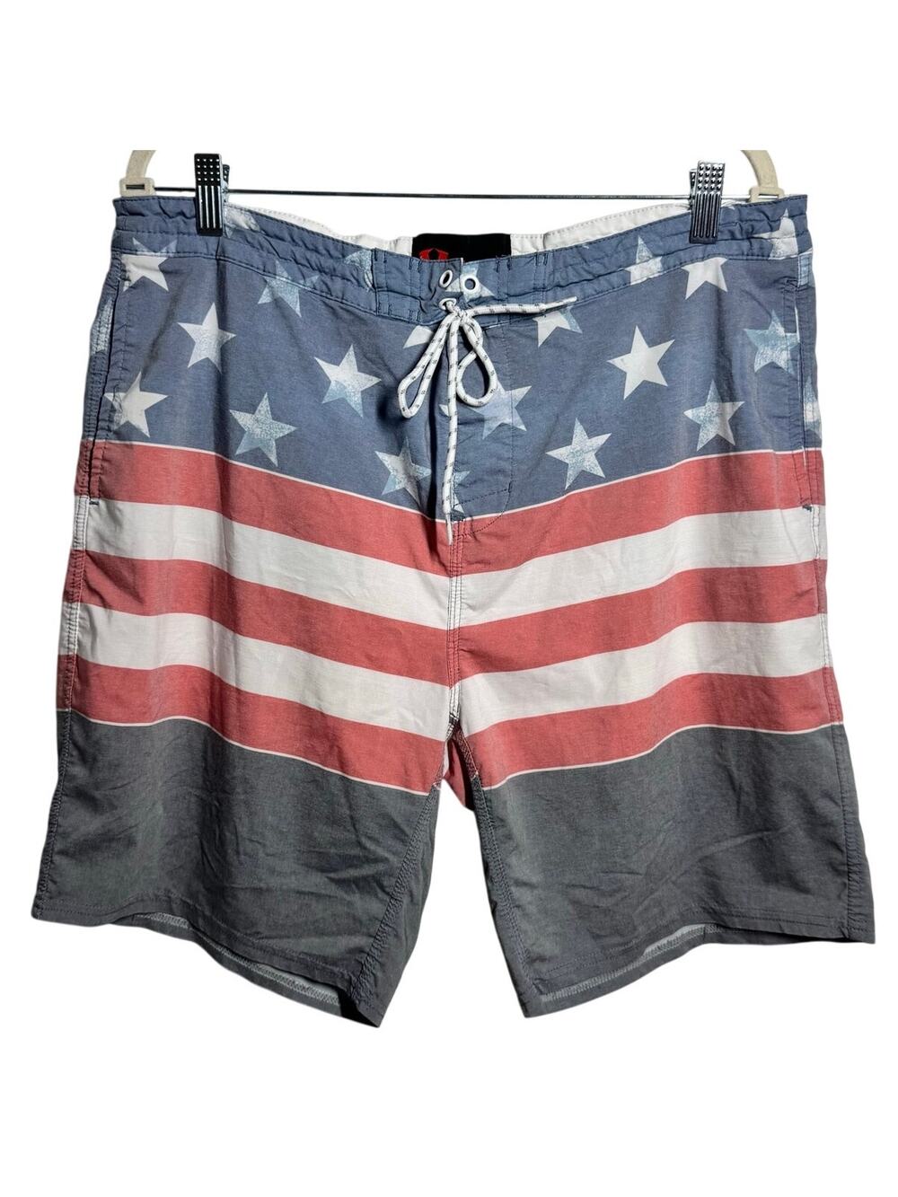 Stoic USA American Flag Board‎ Shorts Swim Trunks Men's 36 Patriotic Beach Vacay